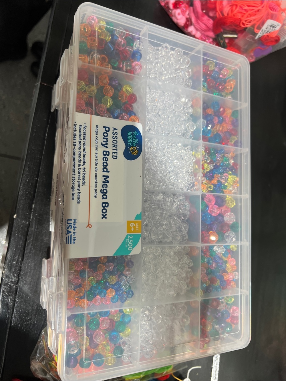 Pony Bead Mega Box + Assorted Embroidery Floss - Bright Multicolor Craft Set - Picture 5 of 5